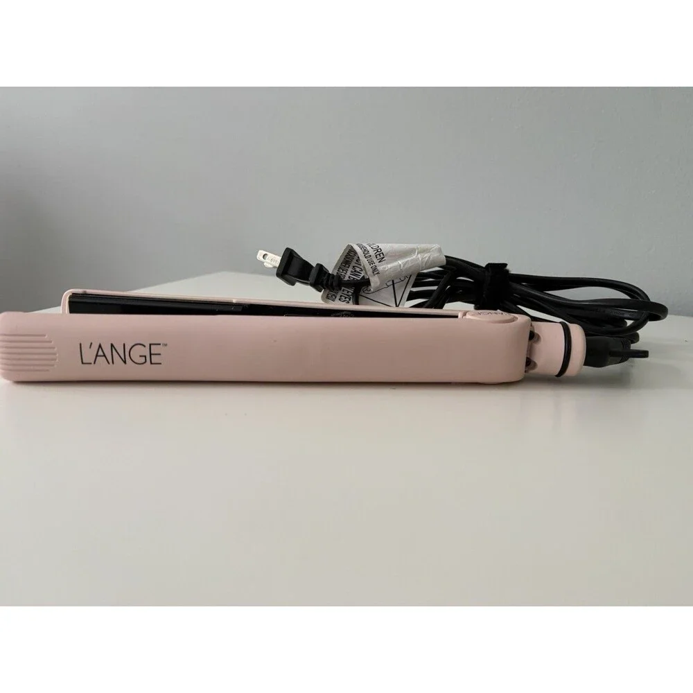 L'ange 1” Flat Iron Straightener Pink Micro Chip Temperature Control Model HS035